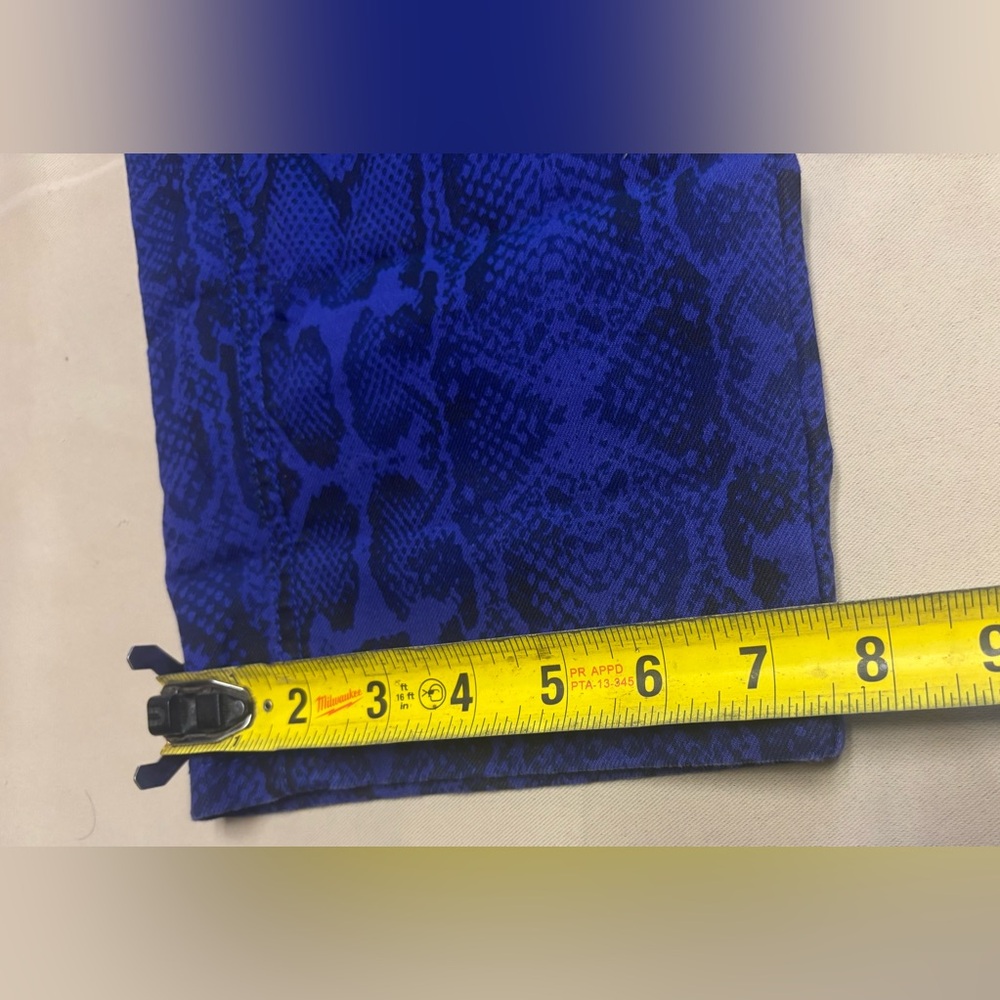 Lane Bryant Women Size 18 Skinny Jeans Snake Print Purple Blue Black Pants - Picture 8 of 16